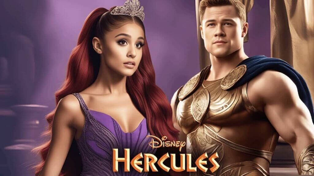 ariana grande taron egerton hercule fanart